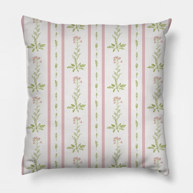 Pink cuckoo stripe Pillow by crumpetsandcrabsticks