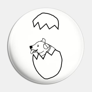 Minimal Puppy Dog Popping out of Easter Egg Pin