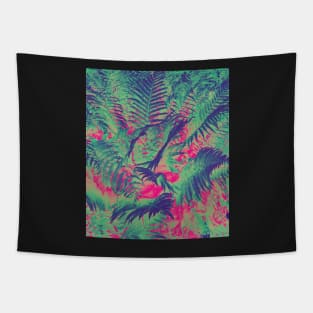 Colourful Summer Foliage Ferns - Dark Pink and Green Tapestry