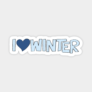 I Heart Winter Illustrated Text with a heart Magnet