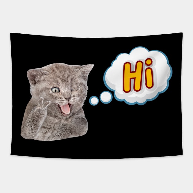 Funny cat 1 Tapestry by catlovers2020