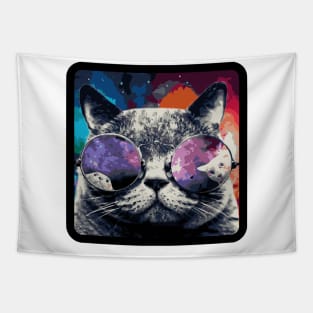 Cat with glasses Tapestry