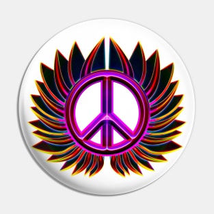 glowing peace sign flower Pin