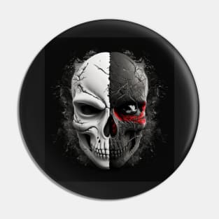 Two Faced Skul - Halloween shirt Pin