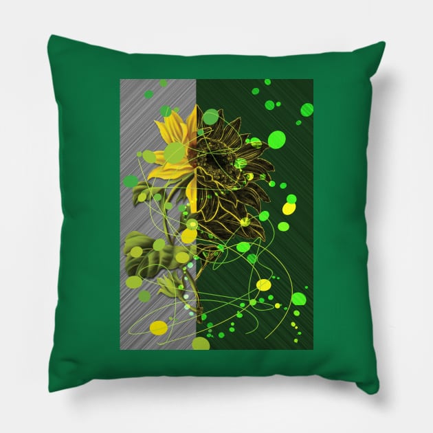 Sun Flower Pillow by CatCoconut-Art