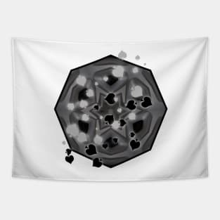 Spades on gray kaleidoscope Tapestry