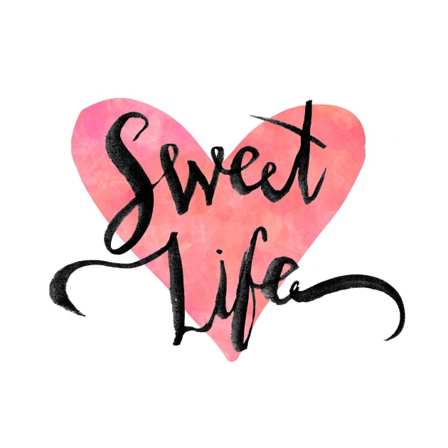 Sweet Life Pink Watercolor Heart by HappyPixelDesigns