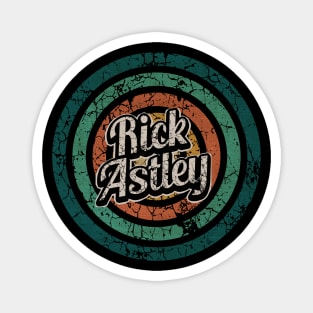 Rick Astley // Retro Circle Crack Vintage Magnet