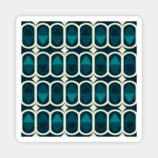 Retro Inspired Teal Pattern Magnet