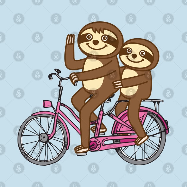 Sloths and bicycle by Plushism