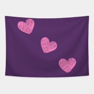 Pink Hearts Tapestry