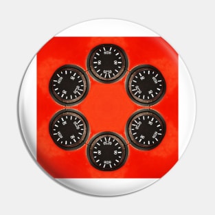 IN TOTAL CONTROL . Abstract symmetrical design in vivid RED Pin