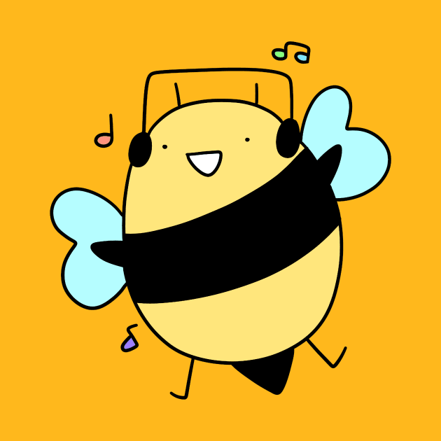 Dancing Headphones Bee by saradaboru