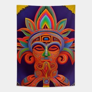 New World Gods (21) - Mesoamerican Inspired Psychedelic Art Tapestry