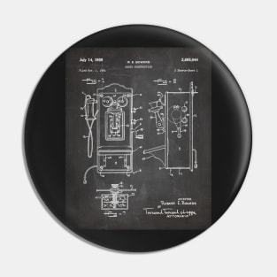 Phone Patent - Telephone Hallway Home Décor Art - Black Chalkboard Pin