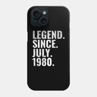 Legend since July 1980 Birthday Shirt Happy Birthday Shirts Phone Case