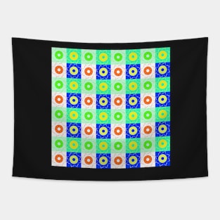 Flowers in colorful squares Tapestry