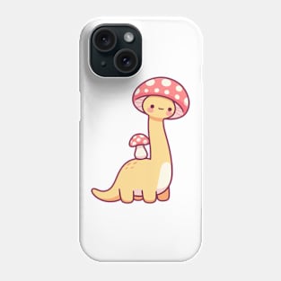 Kawaii simple Mushroom Hat Dinosaur Brontosaurus Phone Case