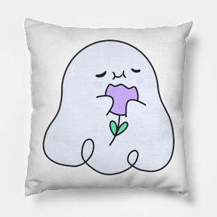 Ghost with a flower Pillow