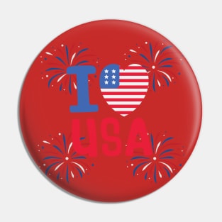 I LOVE THE USA Pin