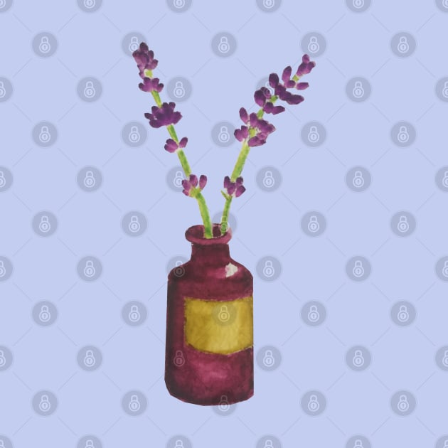 Watercolour Lavender Pot by toffany's