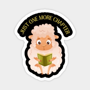 Little sheep reading book Just one more chapter I Love Books Bookoholic Magnet