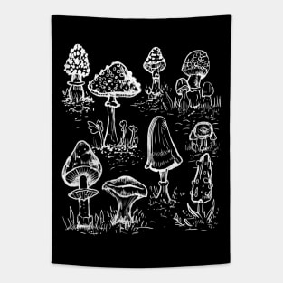 Mushies, Mushrooms, Witchy, Gothic Fungi Tapestry