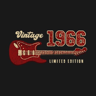 Vintage 1966 Birthday Guitar Lovers 57th Birthday T-Shirt