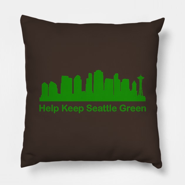 Help Keep Seattle Green - Recycle Pillow by PeppermintClover