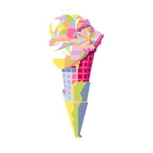Colorful Ice Cream Cone Wpap Pop Art T-Shirt