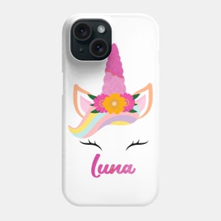 Name luna unicorn Phone Case