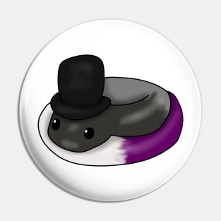 Asexual Snake in a top hat Pin