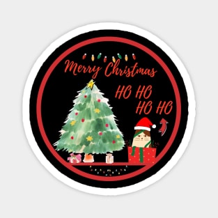 Merry Christmas Santa Cat Ho HO HO Magnet