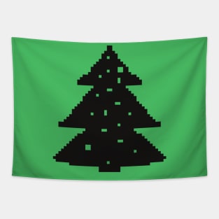 Christmas tree silhouette pixel art Tapestry