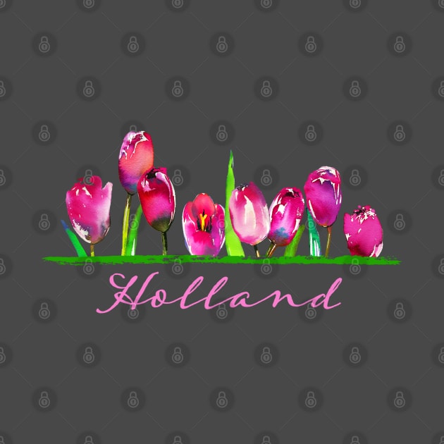 Holland Watercolor Tulip Flower Floral Garden Women Girls Gardener Gift by Pine Hill Goods