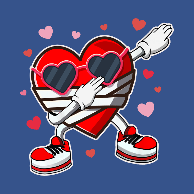 Valentines Day Dabbing Heart by WestKnightTees