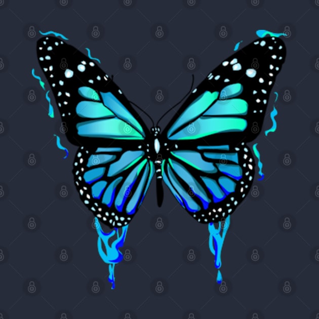 Blue butterfly art by MiaArt365