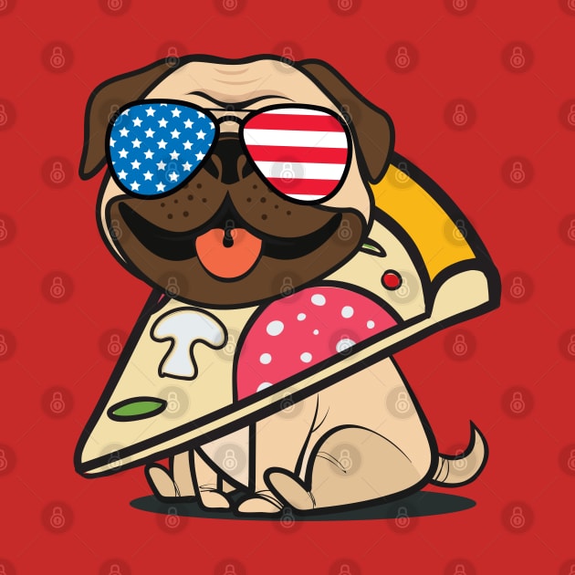 Pug Pizza USA by Plushism