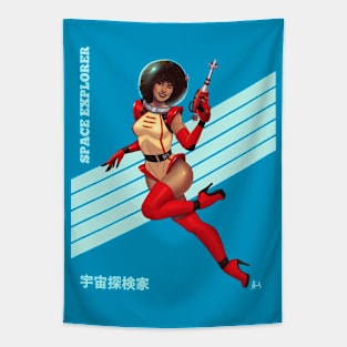 Space Girl Pinup Tapestry