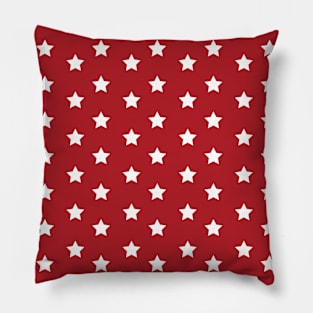 Stars Pattern - White and Red Pillow