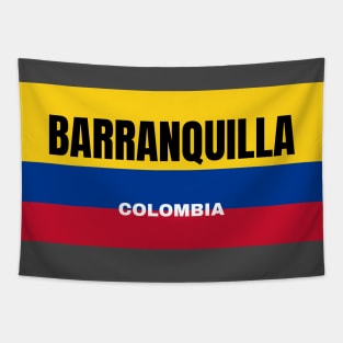 Barranquilla City in Colombian Flag Colors Tapestry