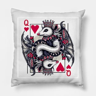 Possum Dragon Queen of Hearts Pillow