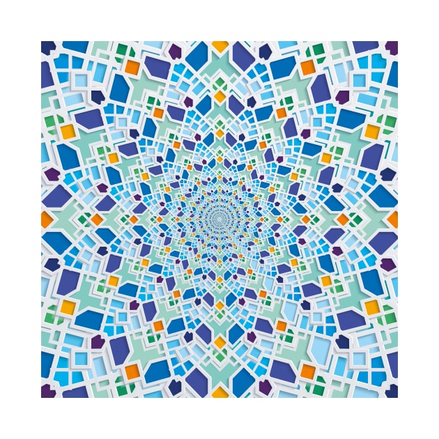 Colorful circular mosaic geometric pattern by Choulous79