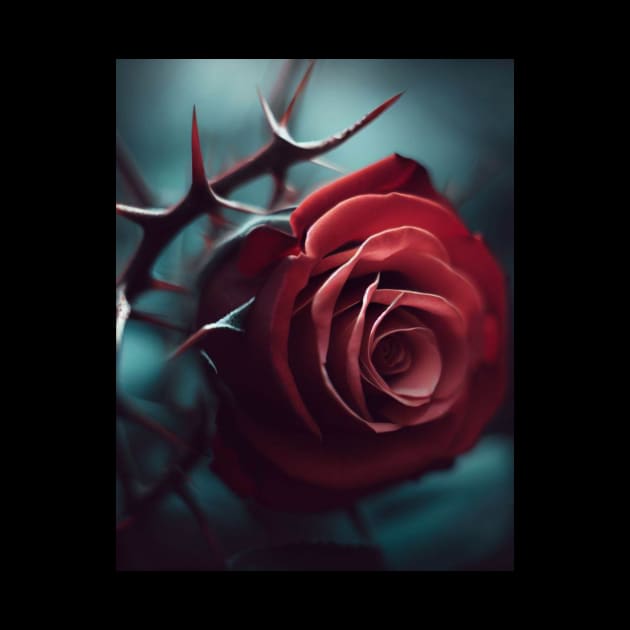 Ensnared Beauty: A Thorny Embrace in Roses by Stupid Coffee Designs