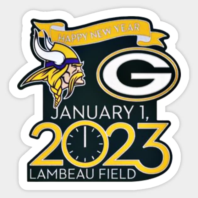 Green Bay Packers Vs Minnesota Vikings Happy New Year Gameday 2023 1 - Green  Bay Packers Vs Minnesota Vikings - Sticker