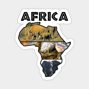 Africa Wildlife Continent Collage Magnet
