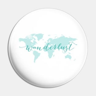 Wanderlust, desire to travel, world map Pin