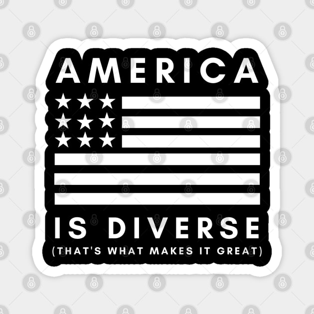 American is Diverse - White Magnet by UrbanLifeApparel