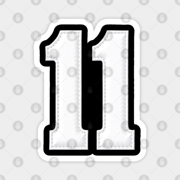 Number 11 Eleven Simple Graphic Minimalist Tee Shirt Magnet by OUTFITPAW