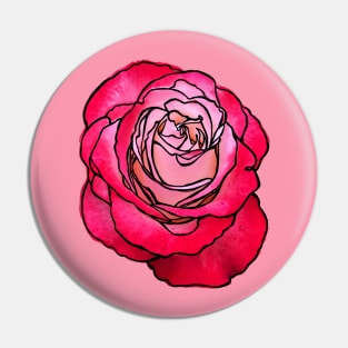 Cottage Core, Rose Flower Outline Pin